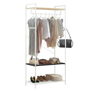 【送料無料】fusehome ハンガーラック 衣類ラック 洋服ラック 頑丈 スリム 幅80cm パイプハンガー ハンガー おしゃれ 服掛け 耐荷重 シングル 衣類収納 大容量 多機能 ホワイト