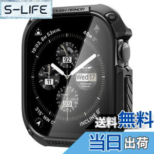 yzSpigen Apple Watch 11 Apple Watch 10 P[X 46mm KX ̌^ ČRMILKi擾 ʕی ϏՌ  Ռz 菝 h~ یJo[ ^tEA[}[ ACS08603 (ubN)