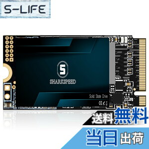 �y���������zSSD 1TB M.2 2242 NVMe S SHARKSPEED PCIe Gen3.0x4 �~�jSSD �����^ 3D NAND �ǂݍ��ݍő�2,200MB/s