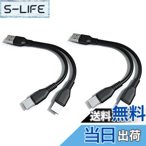 �y���������zF.Wave 20cm 2�{�Z�b�g �[�d Type C ��҃P�[�u�� ���F 1�{�� USB�[C �X�}�z �^�u���b�g��2�䓯���ɏ[�d TypeC Y���P�[�u�� ����P�[�u�� 2 in1 �֗� USB�P�[�u�� + F.Wave �I���W�i�� ���U�[��