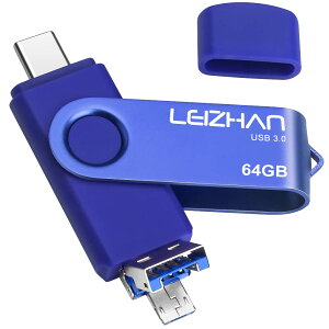 �y���������z64GB 128GB 3in1 USB STICK �yUSB 3.0 + Micro + Type-C�z�t���b�V���h���C�u�^�C�v-C �C���^�[�t�F�C�X�p �e�ʕs������ 64�M�K ��e�� U�X�e�B�b�N (64GB, ��)
