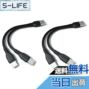�y���������zF.Wave�y(20cmx2�{) �[�d Type C MicroUSB ��҃P�[�u�� ���F �z 1�{�� USB�[C ��MicroUSB �X�}�z �^�u���b�g��2�䓯���ɏ[�d TypeC Y���P�[�u�� ����P�[�u�� 2 in1 USB�P�[�u�� + F.Wave �I���W�i��