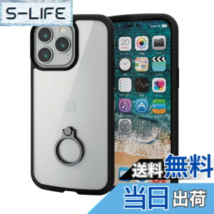 �y���������z�G���R�� iPhone 14 Pro Max �P�[�X �J�o�[ �ϏՌ� �Ռ��z�� �n�C�u���b�h �y�� ���^ �����O�t �X�^���h�@�\�t �w�ʃN���A �d�x8H TOUGH SLIM �X�g���b�v�z�[���t�� �u���b�N PM-A22DTSLFCRBK