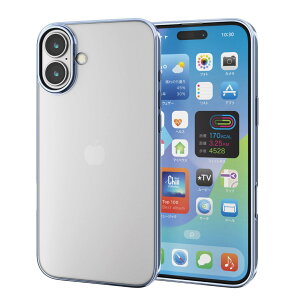 �y���������z�G���R�� iPhone 16 Plus �P�[�X �N���A ���^ ���^���b�N �t���[�� �\�t�g TPU ���C�����X�[�d�Ή� ���^���b�N�y�[���u���[ PM-A24BUCTMBU