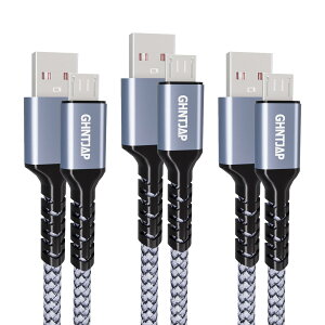 �y���������zGHNTJAP �}�C�N�� USB �P�[�u�� �y1.5M/3�{�Z�b�g�z Micro USB �P�[�u�� QC3.0/2.0�Ή� �}���[�d �����f�[�^�]�� �A���h���C�h�[�d�P�[�u�� Android�X�}�z�Ή� usb�P�[�u�� �}�C�N��b �f���h