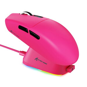 �y���������zMAMBASNAKE x ATTACK SHARK G3PRO �Q�[�~���O�}�E�X ���� ���C�[�d�h�b�N�� RGB �[�d�X�^���h ���C�����X bluetooth �L���Q�[�~���O�}�E�X 3���[�h ���E�Ώ� 59g ��ɐe���� PAW3311 BK52820 25000D