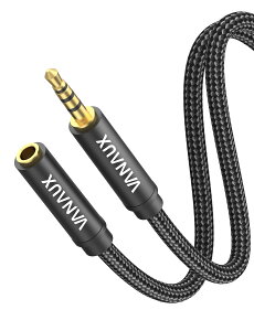 �y���������zVANAUX 3.5mm TRRS �I�[�f�B�I�P�[�u�� ���� �X�s�[�J�[�v���O �����X�e���I�C���z���W���b�N �w�b�h�z�������R�[�h �X�}�z/�g�ѓd�b/PC/TV/���j�^�[/�w�b�h�z��/�C���z��/PS4/MP3�Ή�(4