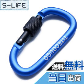【送料無料】TITECOUGO アウトドア カラビナ おしゃれ 登山 小型 アルミ Dフック 頑丈 ネジロック バンジーコード ブランコ ハンモックテント キャンプ 用品 キーホルダー 釣り ハイキング ペット karabina ブルー 2個