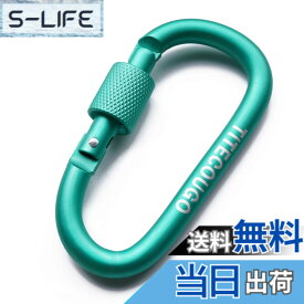 【送料無料】TITECOUGO アウトドア カラビナ おしゃれ 登山 小型 アルミ Dフック 頑丈 ネジロック バンジーコード ブランコ hammocks ハンモックテント キャンプ 用品 キーホルダー 釣り ハイキング ペット karabina 海の緑 4個