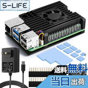 �y���������zSmraza Raspberry Pi 5 �A���~�P�[�X �����P�[�X+�q�[�g�V���N+��p�t�@�� �p�b�V�u��p 5v5a PD 27W USB-C (Type C�j�d���t�� (���Y�p�C5�{�̊܂݂܂���j