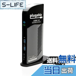 �y���������zPlugable USB3.0 / USB-C �p�h�b�L���O�X�e�[�V���� �c�u�� Windows ����� Mac �p - �f���A�����j�^�[ HDMI DVI VGA �|�[�g �M�K�r�b�g �C�[�T�l�b�g USB3.0 �|�[�gx2 USB 2.0 �|�[�gx4 �������o��