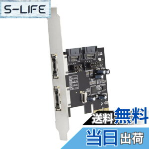 �y���������zJSER PCI-E - 4�|�[�g SATA 3.0 ESATA PCIE SATA3 6Gbps �g���J�[�h PCI-E�A�_�v�^�[