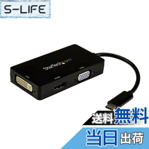 �y���������zStarTech.com 3 in 1 USB Type-C�}���`�A�_�v�^ 4K/30Hz USB-C - HDMI/DVI/VGA �u���b�N CDPVGDVHDBP