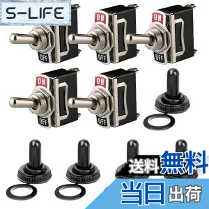 �y���������zKILIGEN �g�O�� �X�C�b�`�h�� �L���b�v �t1 ��H 2 �ړ_ 12V-24V-48V-110V/10A, 220V-230V/6A�A2�s��SPST ON/OFF�X�C�b�`�A�ԗp�I�[�g�g���b�N�p�{�[�g�i�p�b�N5�j