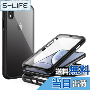 �y���������zJETech iPhone XR �P�[�X 6.1�C���`�p �����h�~ �t���ی�t�B�������� �t���{�f�B 360°�S�� �ی�J�o�[ �N���A�o�b�N (�u���b�N)