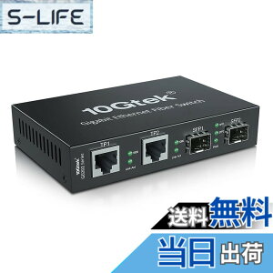 �y���������z10Gtek �M�K�r�b�g �����f�B�A�R���o�[�^�[ 1.25Gb/s 2xSFP�|�[�gto 2x10/100/1000Base-Tx