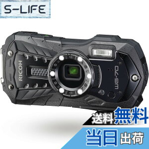 �y���������zRICOH WG-70 �u���b�N ���R�[�{�i�h���f�W�^���J���� 14m�h�� (�A��2����) 1.6m�ϏՌ� �h�o -10�x�ϊ� �A�E�g�h�A�Ŋ��􂷂�^�t�l�X�{�f�B CALS���[�h���ڂ� ����L�^�ȂǕ��L���r�W