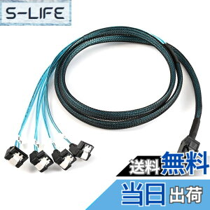 �y���������zCablecc����Mini SAS SFF-8643�z�X�g����A���O��4 SATA�^�[�Q�b�g�n�[�h�f�B�X�N6Gbps�f�[�^�T�[�o�[RAID�P�[�u��1m