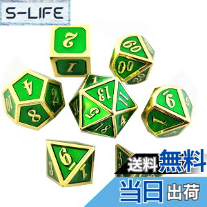 �y���������zYourandoll 7�� �����������^���_�C�X �T�C�R�����ʑ̃_�C�XD20 D12 D10 D8 D6 D4 Dungeons and Dragons DND TRPG MTG�_�C�X�e�[�u���Q�[���p 16mm (�O���[���S�[���h �F)