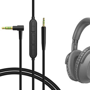 �y���������zGeekria �P�[�u�� �݊��� �I�[�f�B�I�R�[�h �[���n�C�U�[ Sennheiser Momentum 4, PXC 550, PXC 550 II, ACCENTUM Plus �w�b�h�z���P�[�u���A2.5mm �ɓK������ �C�����C���}�C�N�Ɖ��ʃR���g���[�� 1
