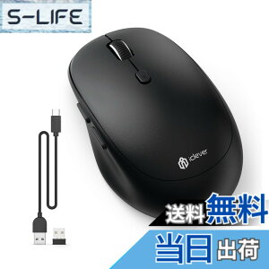 �y���������ziClever ���C�����X�}�E�X �f���A�����[�h �����}�E�X Bluetooth type-C�[�d�� �}�E�X 2.4GHz �É� 7���{�^�� 800/1200/1600/2400 DPI 3��f�o�C�X�����ڑ��\Windows XP/Vista/7/8/10�AMac�AiPad OS�AiOS