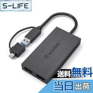 �y���������zWAVLINK USB 3.0A/type-C-�f���A�� HDMI �A�_�v�^�[ 2K�o�� �~�j�h�b�L���O�X�e�[�V����/�� ��4K�i3840x2160 @ 30Hz�f�B�X�v���C�o��/1x1440P�Ή� HDMI�o�̓|�[�g/1x1080P�Ή� HDMI�o�̓|�[�g1xUSB 3.0