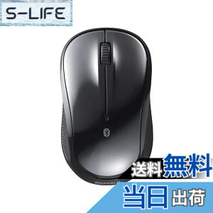 �y���������z�o�b�t�@���[ Bluetooth Blue LED �É� 3�{�^�� �}�E�X �u���b�N Windows/Mac/Chrome/Android/iOS/iPadOS�Ή� �d�r�������ő�450�� �y�� BSMBB105BK