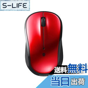 �y���������z�o�b�t�@���[ Bluetooth Blue LED �É� 3�{�^�� �}�E�X ���b�h Windows/Mac/Chrome/Android/iOS/iPadOS�Ή� �d�r�������ő�450�� �y�� BSMBB105RD