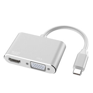 �y���������zSZJUNXIAO USB Type C to HDMI VGA �ϊ��A�_�v�^�AUSB-C to hdmi vga 2-in-1 �n�u �R���o�[�^�[ �ϊ��A�_�v�^ 4K�掿 �����o�� USB3.1 �����]�� MacBook/MacBook Air 13inch 2018/iPad Pro 2018/Surface Go/Book 2/Galaxy S