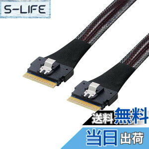 �y���������zNFHK PCI-E Slimline SAS 4.0 SFF-8654 8i74pin�z�X�g����SFF-865474Pin SlimSAS�^�[�Q�b�g�P�[�u��50cm