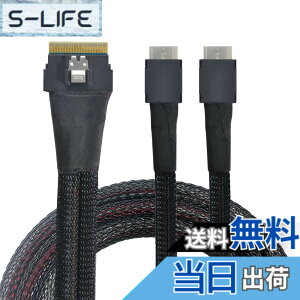 �y���������zNFHK PCI-E Ultraport Slimline SAS Slim 4.0 SFF-8654 8i74pin����DualOculinkSFF-8611�P�[�u��50cmPCI-Express