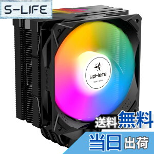 �y���������zupHere CPU�N�[���[�T�C�h�t���[�^ LGA1700�Ή� �����\ ARGB PWM�t�@���̗p AURA Sync���� 5V 3PIN ARGB/Auto RGB �q�b�g�p�C�v6�{ AM4�Ή� �����yS6C�z �c