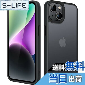 �y���������zJETech �}�b�g�P�[�X iPhone 14 Plus 6.7�C���`�p �ϏՌ����~���^���[�O���[�h�̗����h�~ ������̔������̔w�ʓd�b�J�o�[ �w��h�~ (�u���b�N)