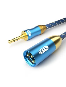 �y���������zEMK xlr 3.5mm �ϊ�,TRS-XLR �X�e���I�I�X to �I�X �ϊ��P�[�u�� �}�C�N�P�[�u�� �^�u���b�g�A�m�[�g�p�\�R���A�}�C�N���t�H���A�A���v�Ή�-�u���[(2M)
