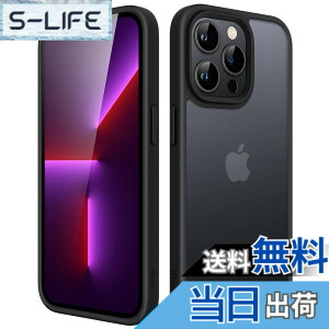�y���������zJETech �}�b�g�P�[�X iPhone 13 Pro 6.1�C���` �ϏՌ����~���^���[�O���[�h�̗����h�~ ������̔������̔w�ʓd�b�J�o�[ �w��h�~ (�u���b�N)
