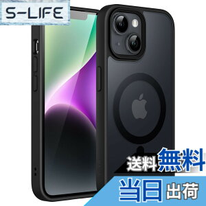 �y���������zJETech iPhone 14 Plus 6.7�C���`�p �}�O�l�b�g �P�[�X MagSafe�ɑΉ� �������̃}�b�g�w�� ���^ �ϏՌ� �J�o�[ (�u���b�N)