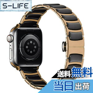 �y���������zMaKTech �Z���~�b�N�o���h�A���^�X�e�����X�ۛƃZ���~�b�N�x���g�AApple Watch 11/10/9/8/7,SE 3/2/1 [2025]�ɑΉ� (42mm/41mm/40mm,���[�Y�S�[���h/�u���b�N)