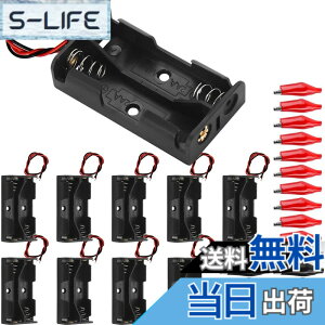 �y���������zXiatiaosann �P3�d�r�P�[�X 2�{ 3V�o�b�e���[�z���_�[ 2x 1.5V AA�d�r �{�b�N�X LED���C�g�X�g���b�v�p ���[�h���t�� �o�b�e���[ �{�b�N�X �P�[�X �d�r �z���_�[�A10��
