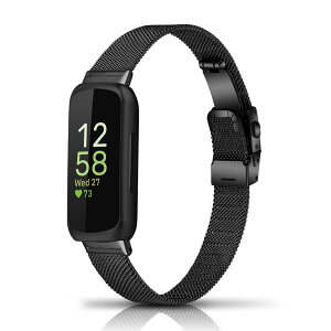 �y���������z[HeeNia] Fitbit Inspire 3 �Ή� �o���h �����x���g �X�e�����X�� �ւ��x���g �������߉\�j�����p Fitbit Inspire 3 �Ή� �����o���h (�u���b�N)