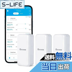 �y���������zGovee Bluetooth �����x�v ���x�v ���x�v �f�W�^�� ���C�����X �����x �����΍� �A���[�� �ُ�ʒm �C���e���A �R���p�N�g �Z���T�[3�� �� �C���t���G���U�΍� �����x�Ǘ� ���� �n��