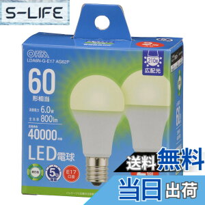 �y���������z�I�[���d�@ LED�d�����` E17 60�`����/60W���� �����F �����Ή� �f�M�ގ{�H���Ή� �~�j�N���v�g���` 5�N 2�� LDA6N-G-E17 AG62P 06-5549 OHM