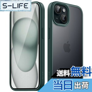 �y���������zJETech �}�b�g�P�[�X iPhone 15 Plus 6.7�C���`�p �ϏՌ����~���^���[�O���[�h�̗����h�~ ������̔������̔w�ʓd�b�J�o�[ �w��h�~ (�Z���ΐF)