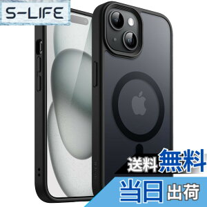 �y���������zJETech iPhone 15 Plus 6.7�C���`�p �}�O�l�b�g �P�[�X MagSafe�ɑΉ� �������̃}�b�g�w�� ���^ �ϏՌ� �J�o�[ (�u���b�N)