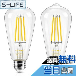 �y���������zDiCUNO LED�d�� E26���� 60W�`���� 6W �d���F �G�W�\���d�� 700lm 2700K �t�B�������g�d�� �N���A�^�C�v �S���� ���g�� ST64 �������Ή� 2��