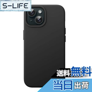�y���������zJETech iPhone 15 Plus 6.7�C���`�p �V���R���P�[�X �V���L�[�\�t�g�^�b�`�t���{�f�B�ی�P�[�X�ϏՌ��J�o�[ (�u���b�N)