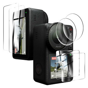 �y���������z�Ή� DJI Osmo Action 4 �C����ʗp2��+�T�u��ʗp2�� �X�N���[���K���X�t�B���� + 2�� DJI Osmo Action 4 �J���� �t�B���� �����K���X �t���ی�t�B���� Action 4 �Ή� ���p�t�B���� ����0.33mm