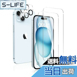 �y���������zMaxku iPhone 15 Plus�p�K���X�t�B����+�J�����t�B���� iPhone15 Plus�p �����Y�ی�+iPhone 15Plus�p �t���ی�t�B���� ���{���Ɏq�f�ލ̗p �����ߗ� ���^ �d�x9H ��U�h�~���� 2.5D ���E���h�G
