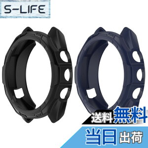 �y���������zSHEAWA for Garmin�K�[�~�� Approach S70 47mm �P�[�X �J�o�[ 2�Z�b�g TPU�S�� �ی�P�[�X �݊��i �ی�J�o�[ �ϏՌ� �A�N�Z�T���[ (�u���b�N+�~�b�h�i�C�g�u���[)