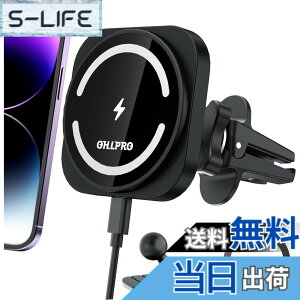 �y���������zOHLPRO Mag-safe �ԍ� ���C�����X�[�d�� �X�}�z�z���_�[ �}�O�l�b�g 15w �G�A�R�������o����/�_�b�V���{�[�h iphone15/14/13/12�V���[�Y�ɓK�p �ԍڃX�}�z�X�^���h�i�u���b�N�j