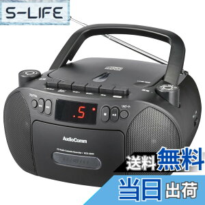 �y���������z�I�[���d�@AudioComm CD���W�J�Z �|�[�^�u�� �R���Z���g ���d�r ���W�I �J�Z�b�g�f�b�L �J�Z�b�g�e�[�v�^���Đ� �u���b�N RCD-320N-K 03-5562 OHM